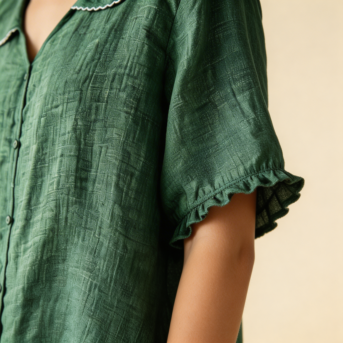 Neysa | Ruffle-Sleeve Button Shirt