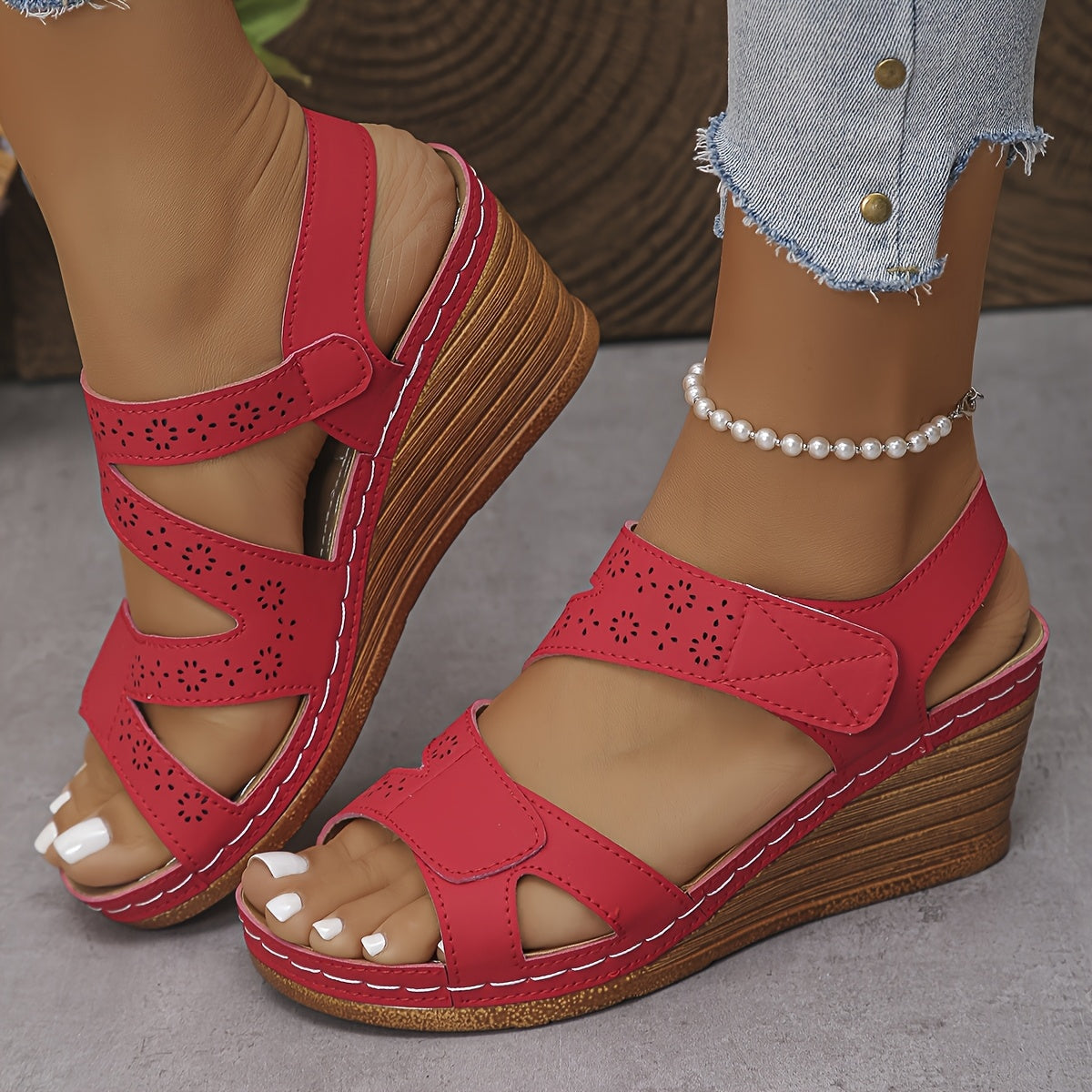 Ivah | Cut-Out Wedge Sandals