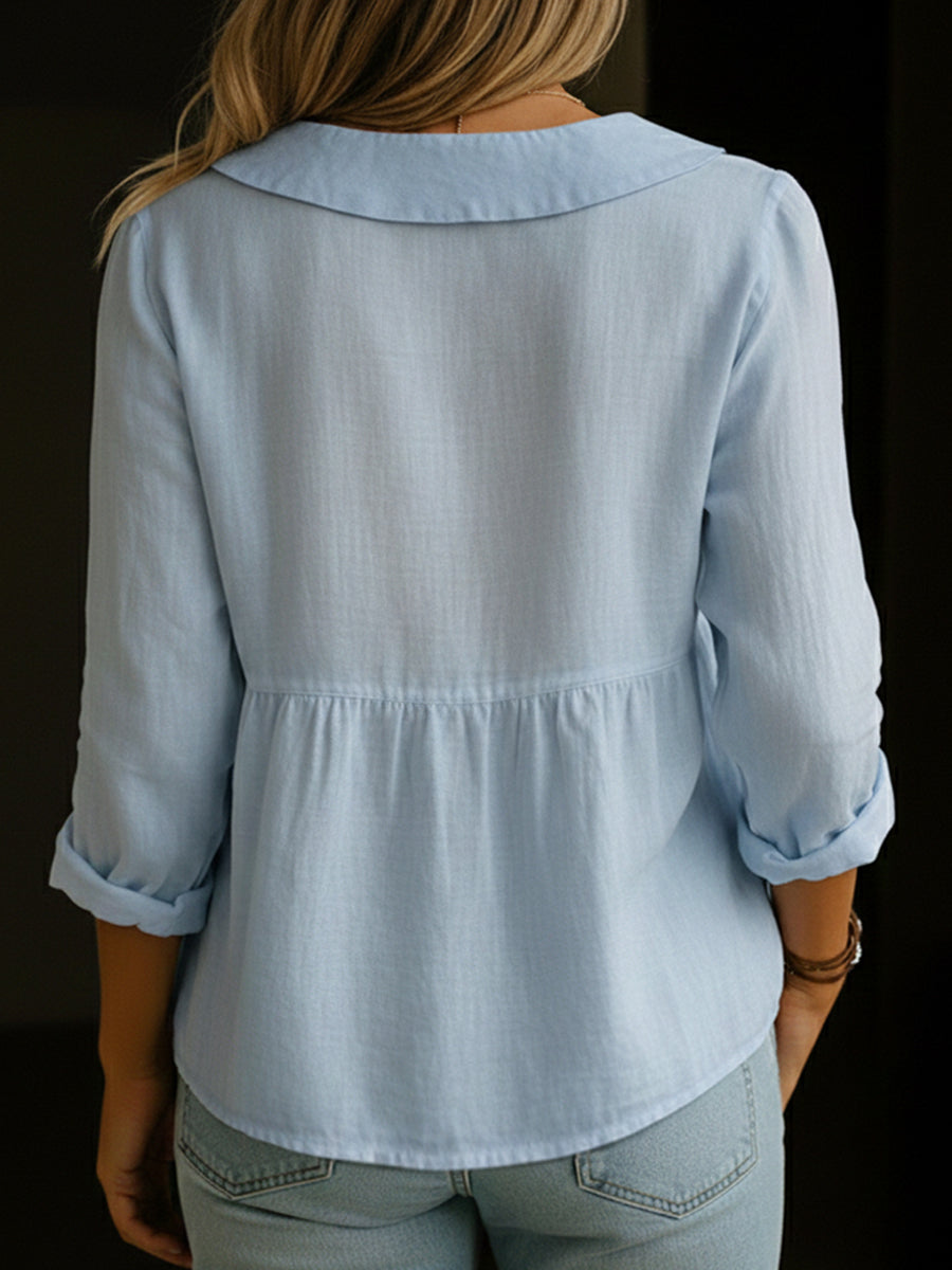 Mayola | Rounded-Collar Button Shirt