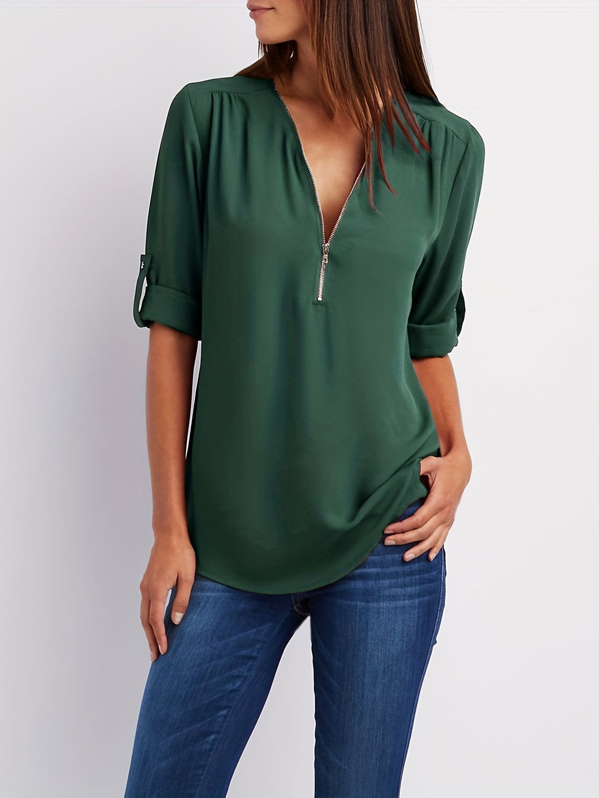 Everlena | Zip-Neck Blouse