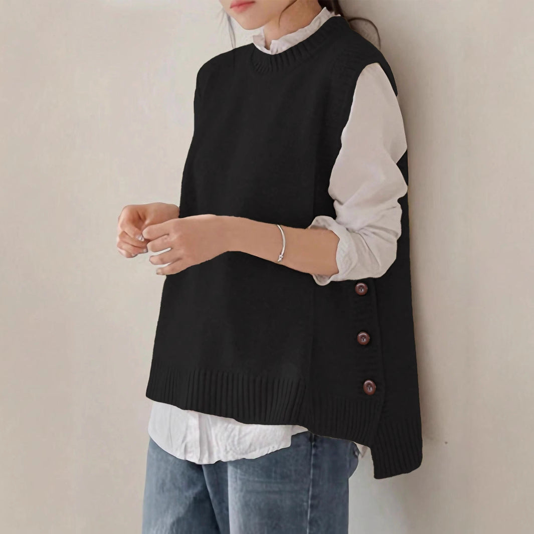Merlene | Side-Button Knit Vest