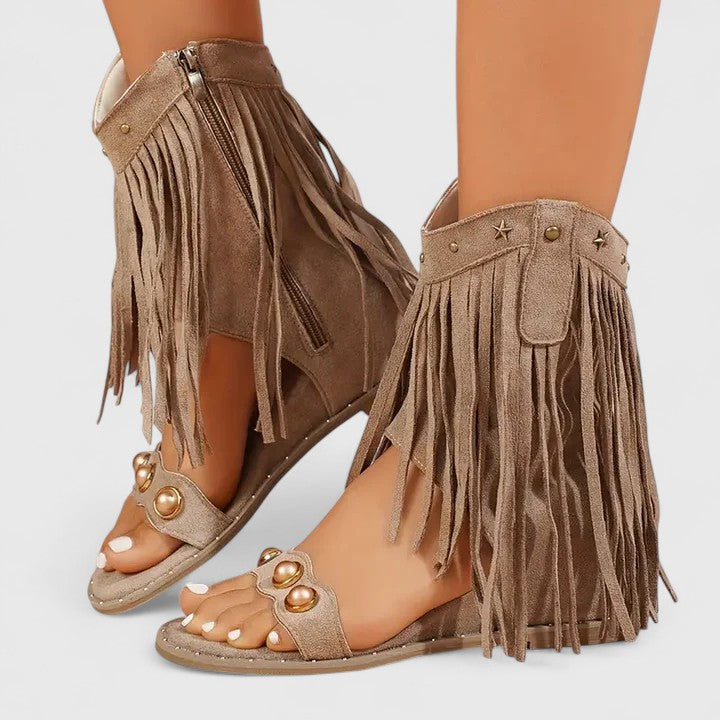 EIRA | FRINGED WIDE-FIT SANDALS