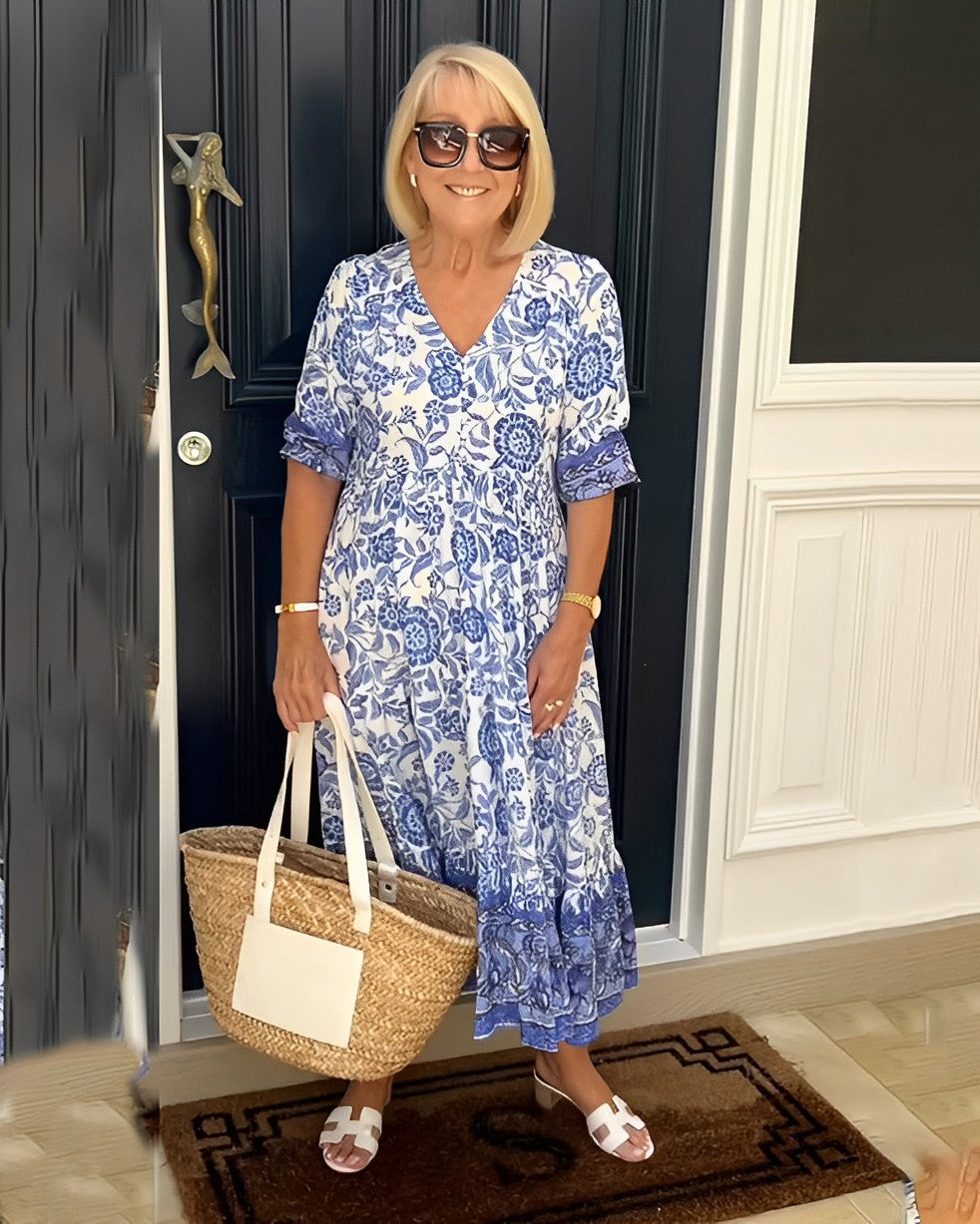 KEISHA | V-NECK FLORAL DRESS