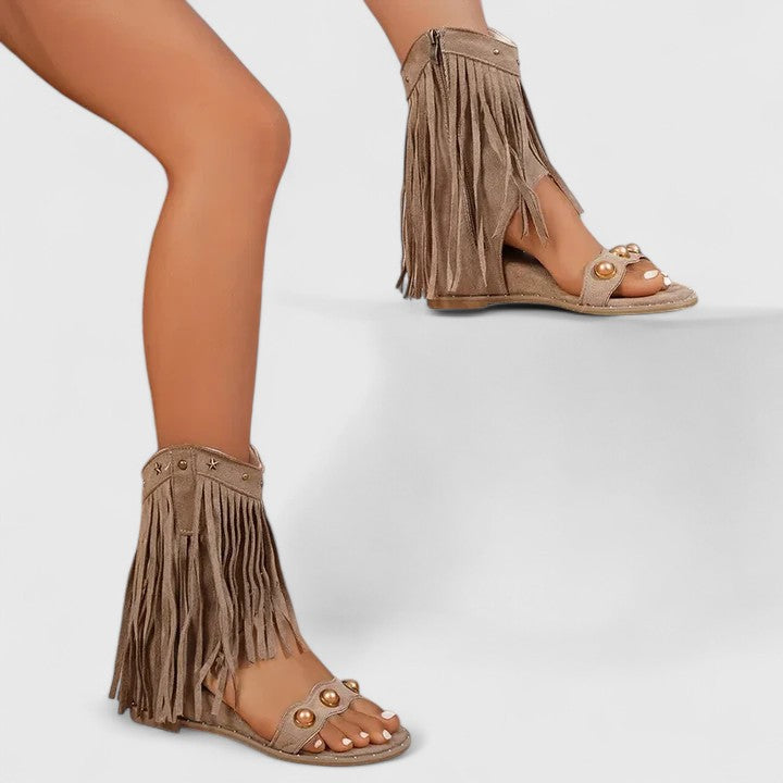 EIRA | FRINGED WIDE-FIT SANDALS