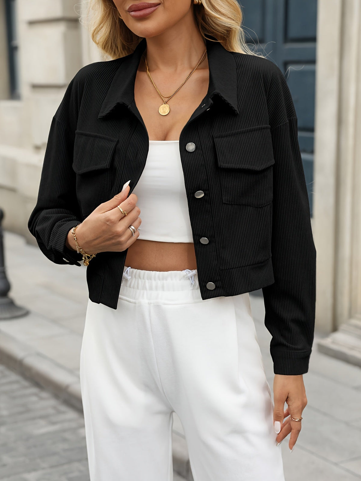 Odalys | Cropped Button Jacket