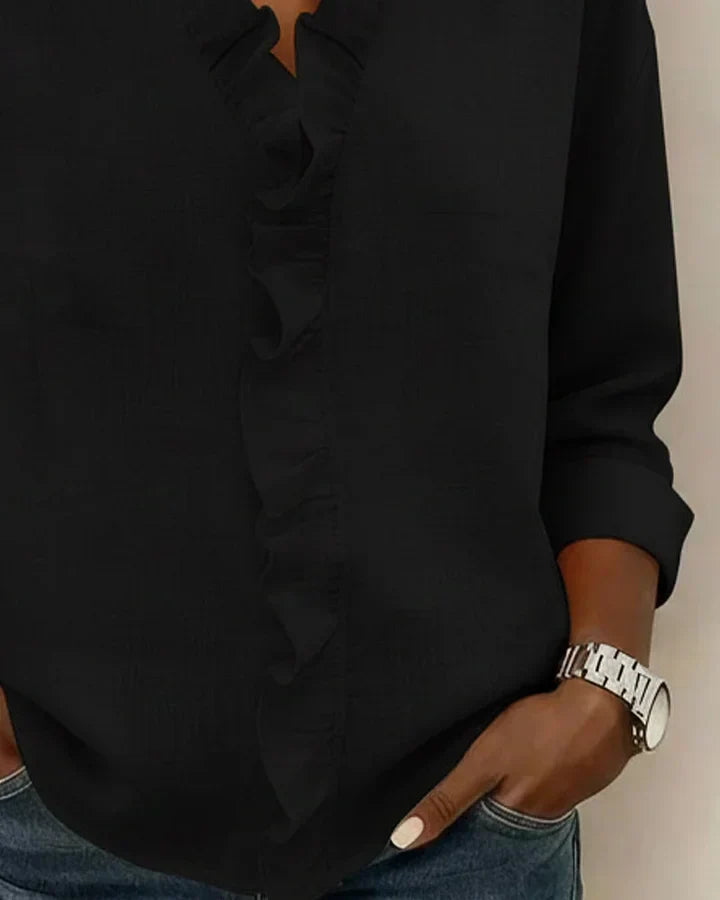 Solveig | Ruffle-Placket Blouse