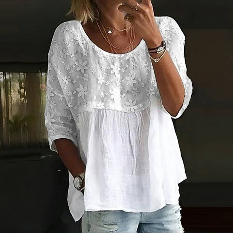 Milinda | Floral-Yoke Blouse