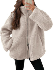 Denisha | Stand-Collar Textured Zip Jacket