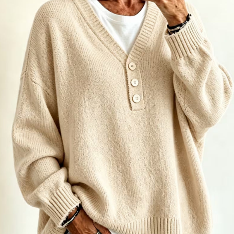 Mahalia | Button-Neck Jumper