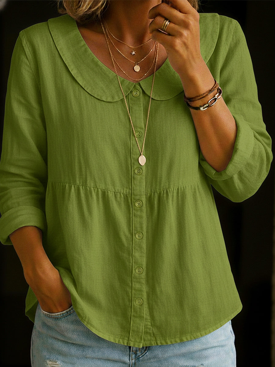 Mayola | Rounded-Collar Button Shirt