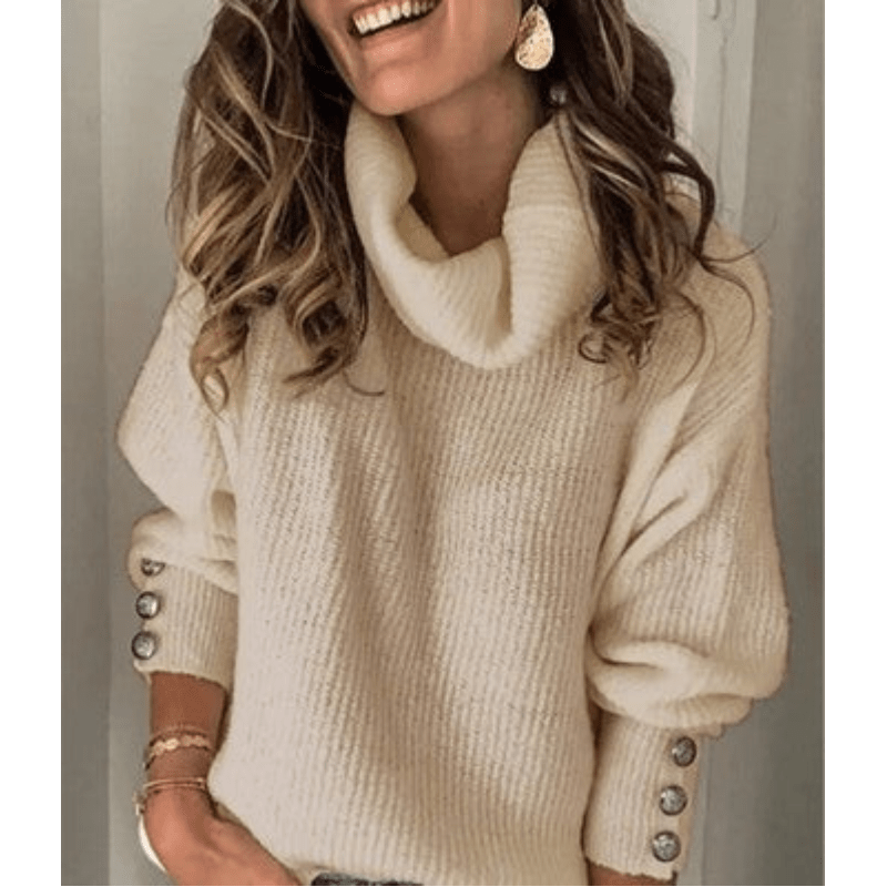 Daija | Roll-Neck Button-Cuff Jumper