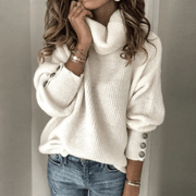 Daija | Roll-Neck Button-Cuff Jumper