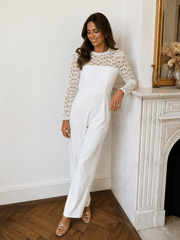 Atiya | Lace-Sleeve Wide-Leg Jumpsuit