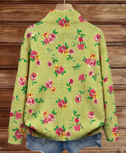 Agnese | Pink & Lime Floral Zip Cardigan