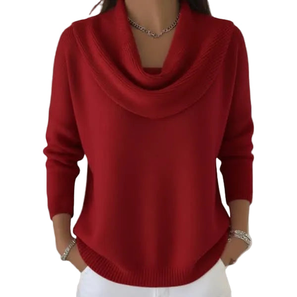 Women's jumper with a cowl neckline, long sleeves and a relaxed silhouette