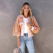Nedra | Frayed-Hem Button Jacket