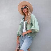 Nedra | Frayed-Hem Button Jacket