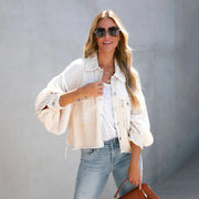 Nedra | Frayed-Hem Button Jacket