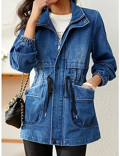 Audree | Drawstring Denim Utility Jacket