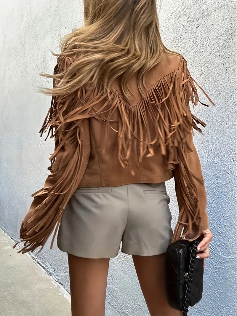 Deneen | Fringed Biker Jacket
