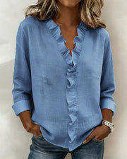 Solveig | Ruffle-Placket Blouse