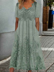 Indigo | Elegant Midi Flower Dress