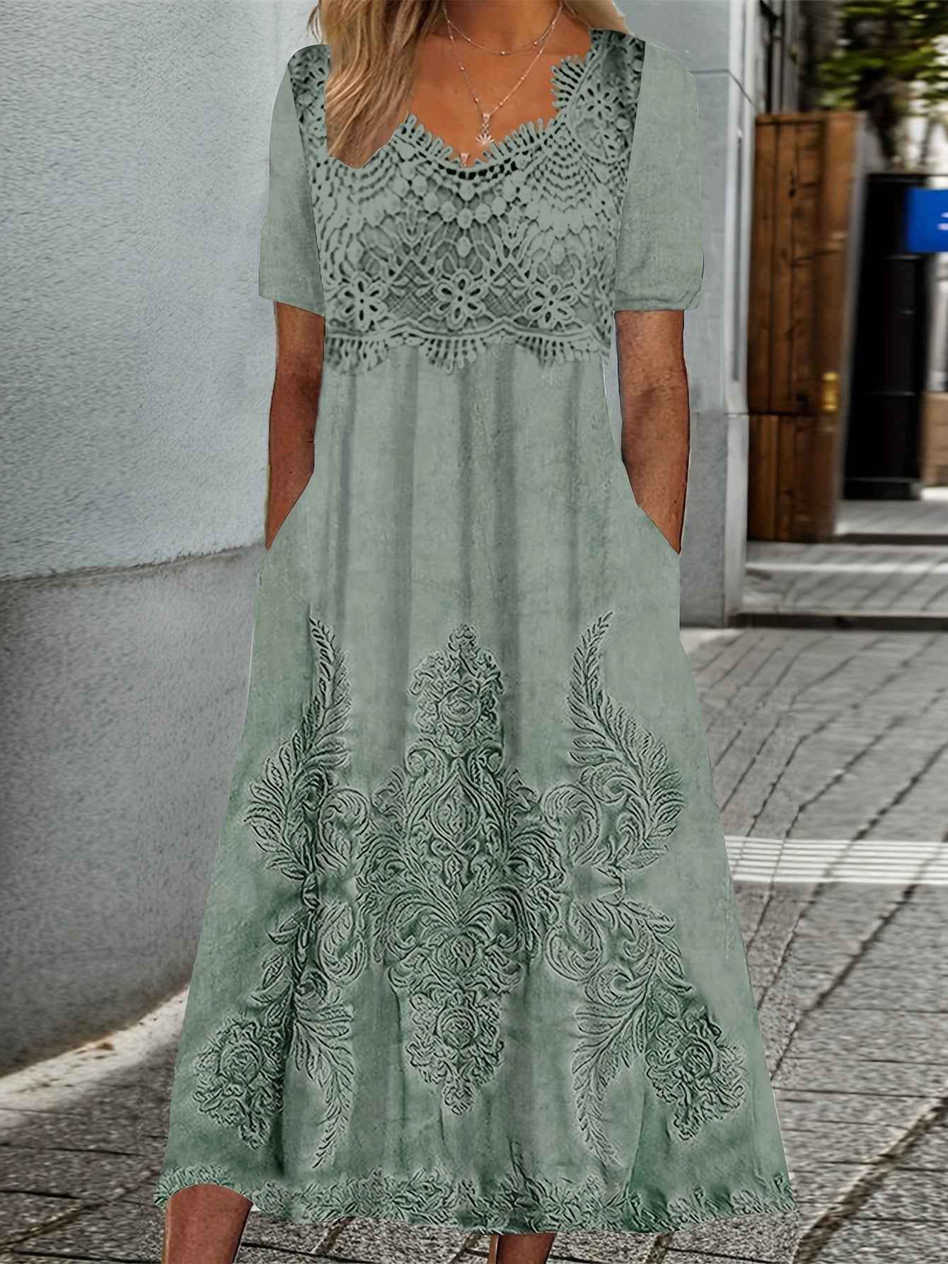 Indigo | Elegant Midi Flower Dress