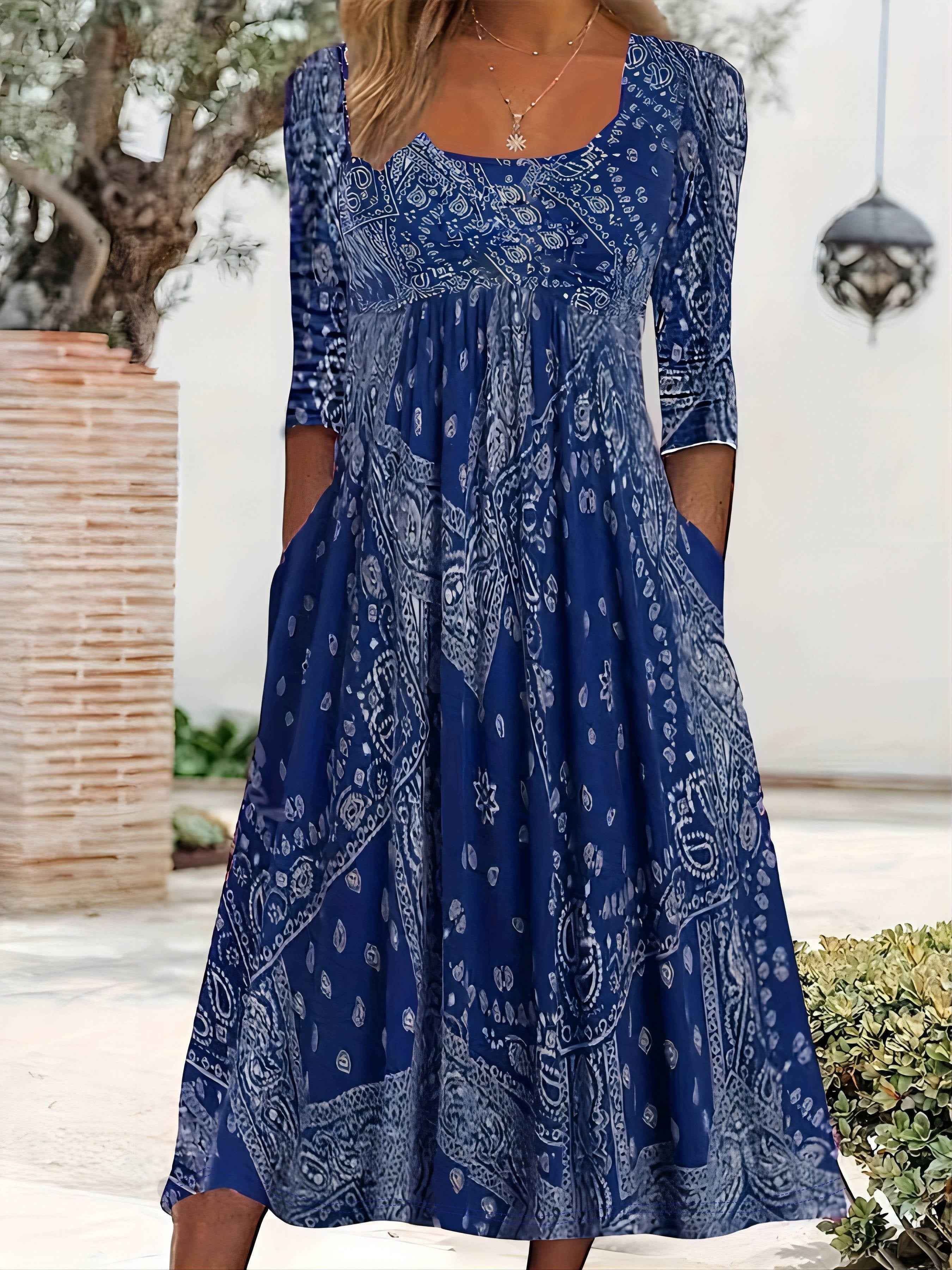 Elowen | Midi Dress With Long Mouwen Casual