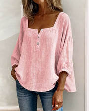 Tenille | Square-Neck Button Blouse