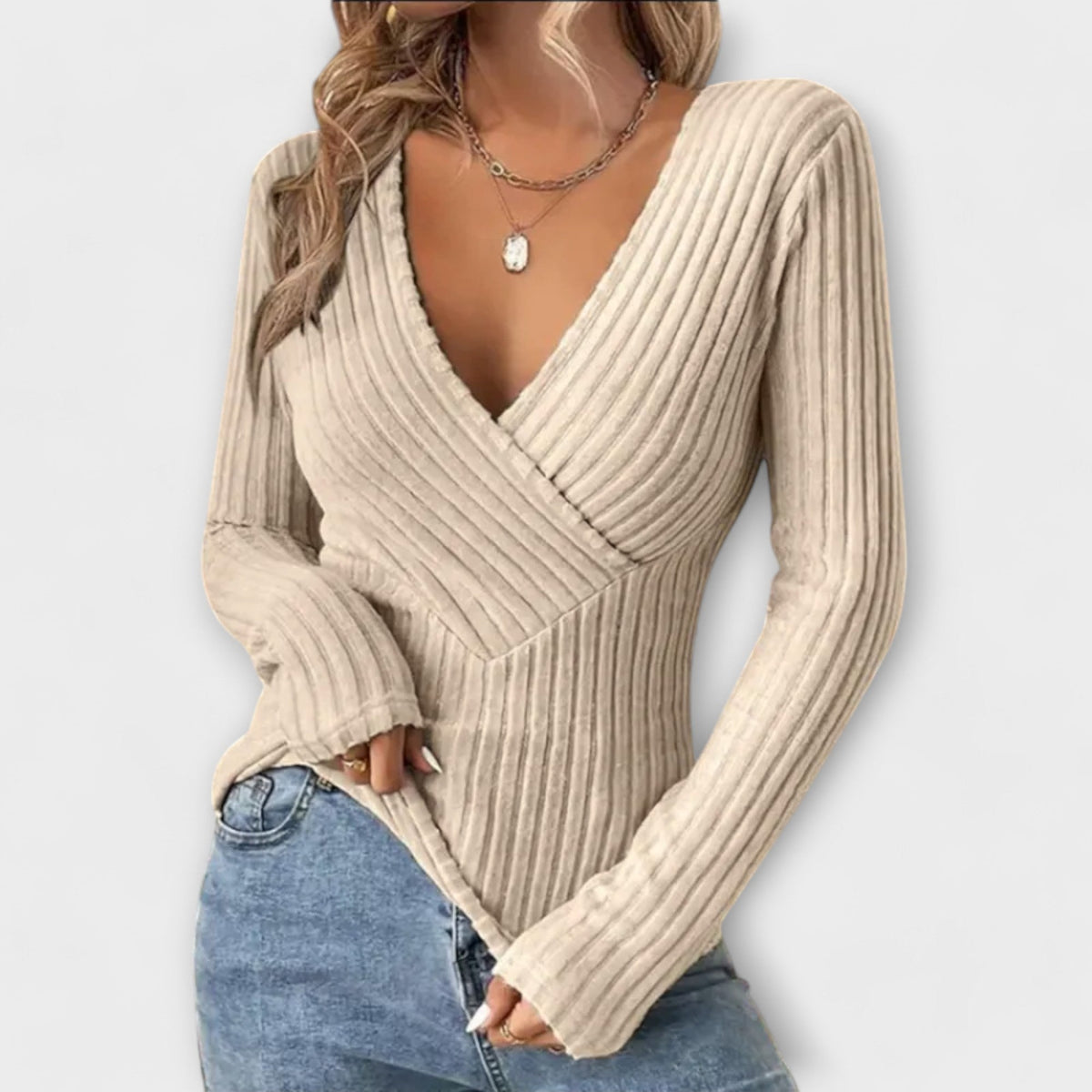 Lisamarie | Ribbed Wrap Jumper