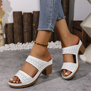 Zaneta | Cut-Out Block-Heel Sandals