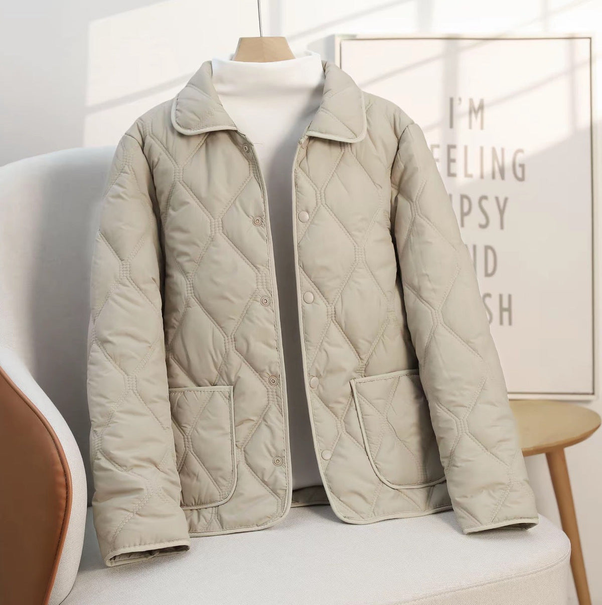 Lesa | Diamond-Quilted Zip Jacket