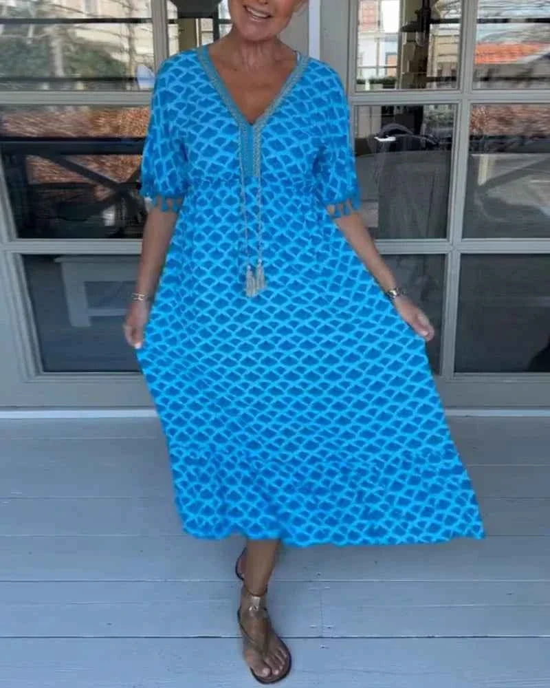 FELICITY | PRINTED FRINGED DRESS