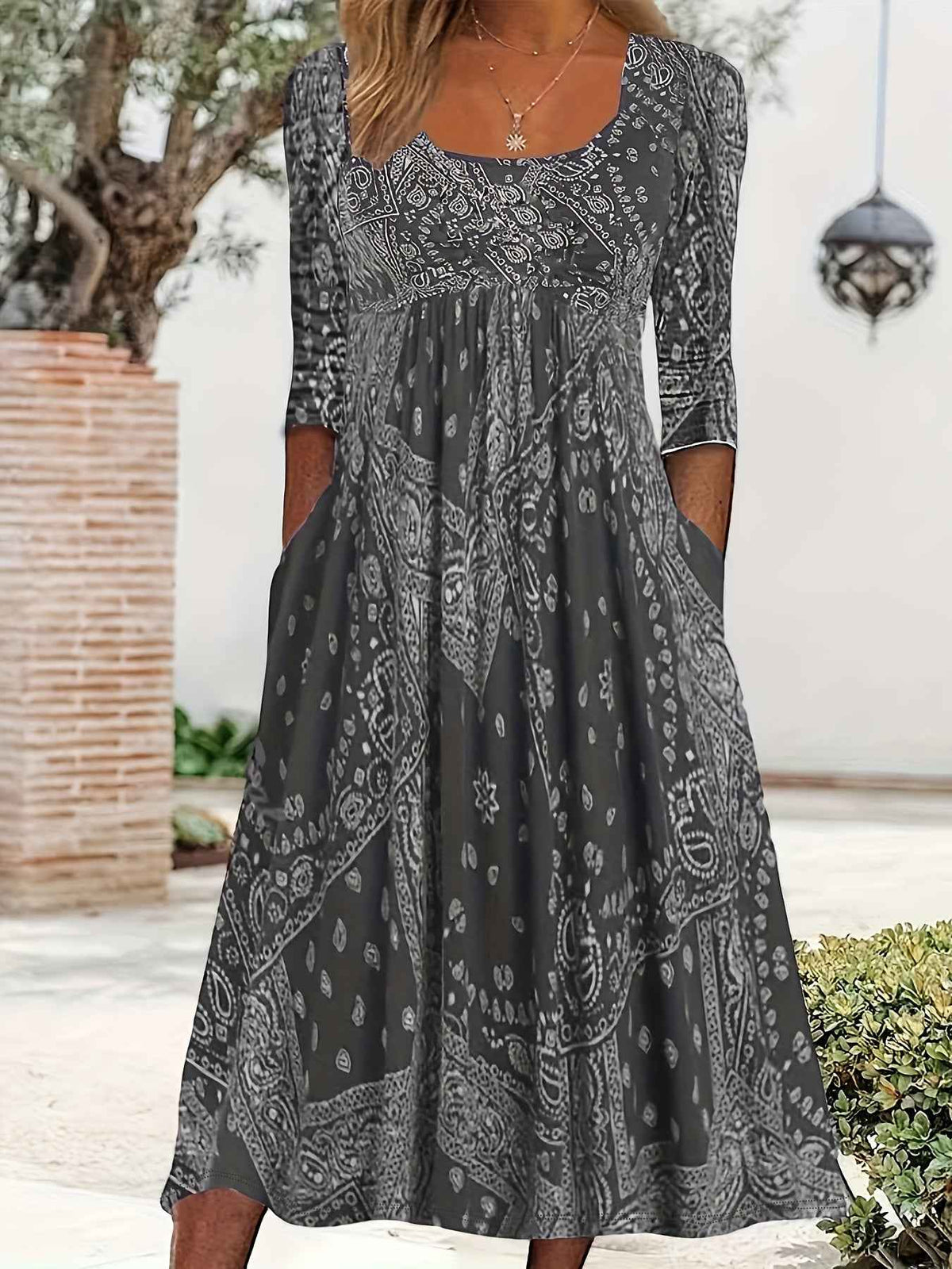 Elowen | Midi Dress With Long Mouwen Casual