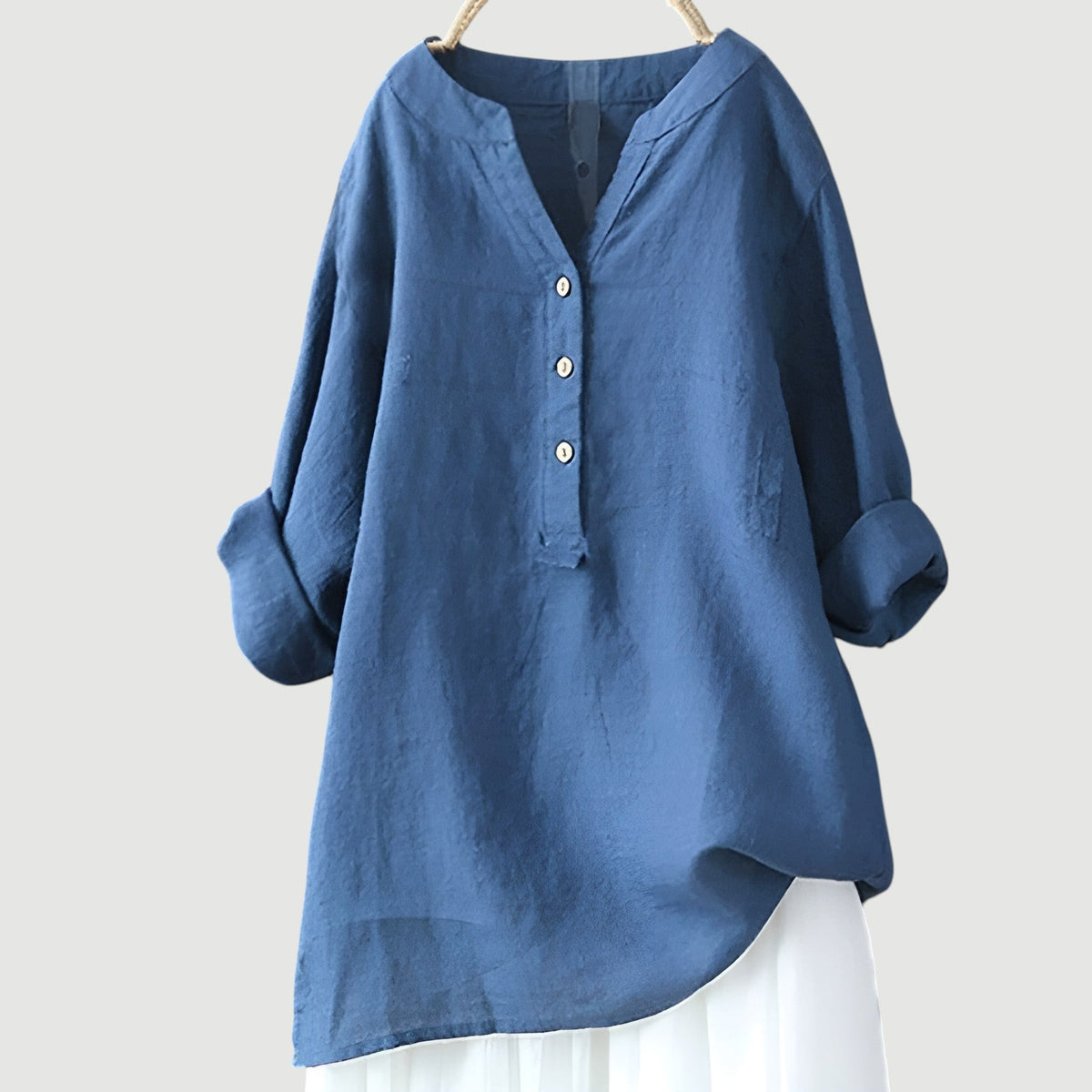 Gladyce | Longline Button-Neck Blouse