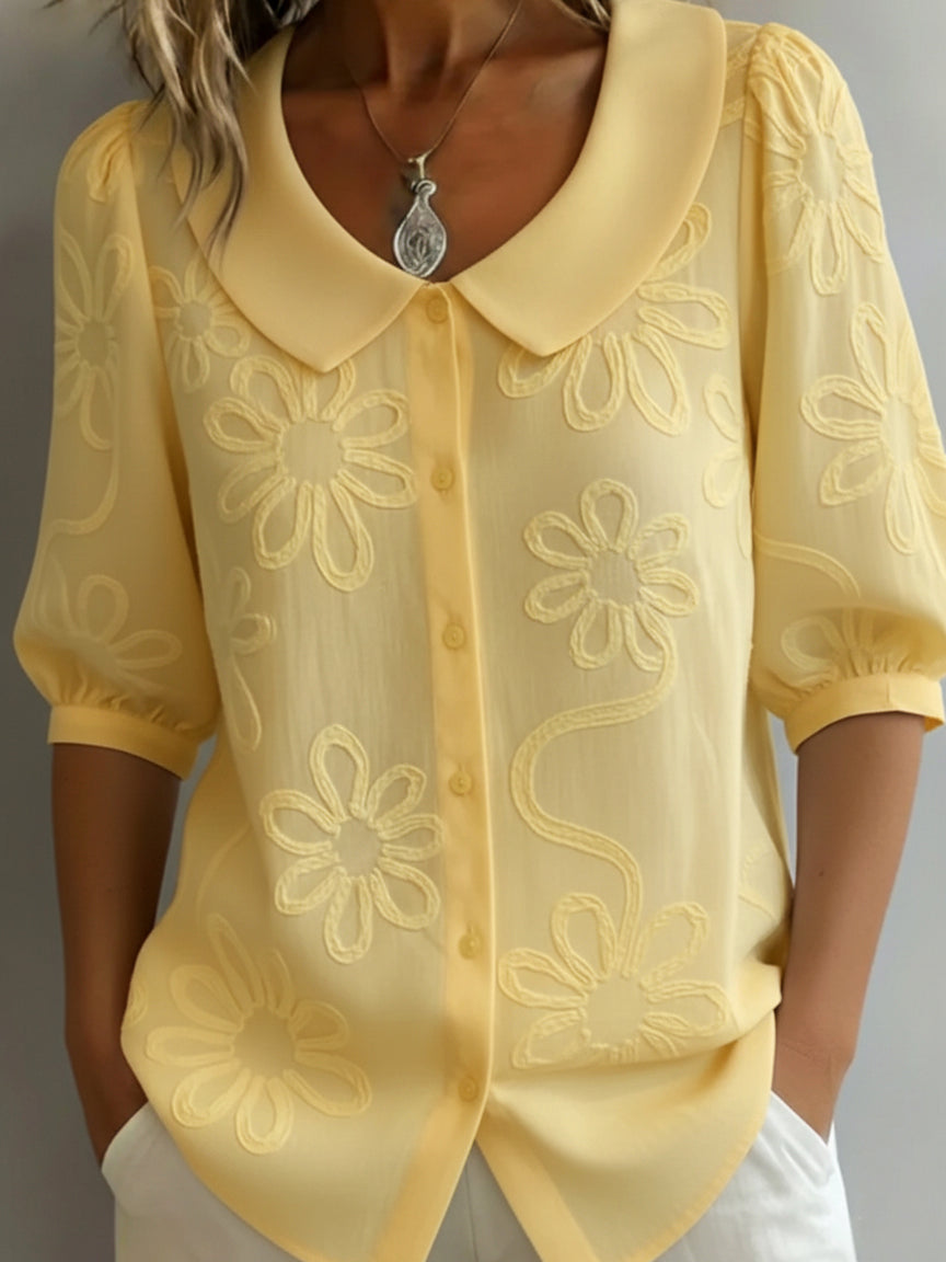 Vanetta | Floral Rounded-Collar Shirt