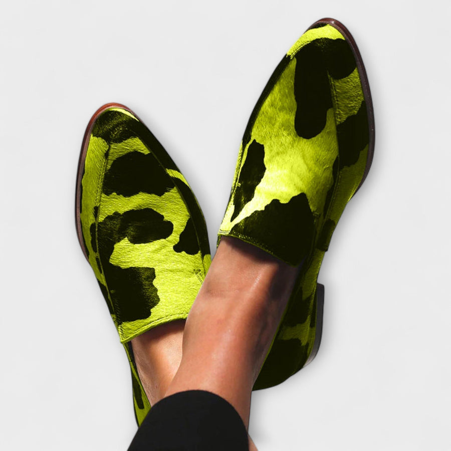 Abena | Cow-Print Loafers