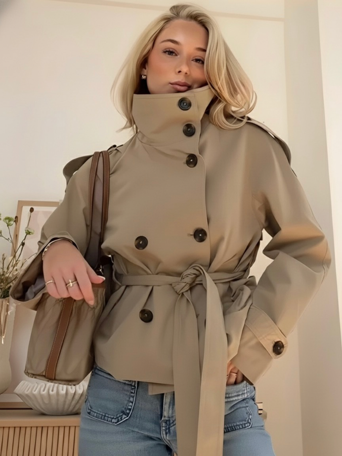 Lawanda | Belted High-Collar Jacket