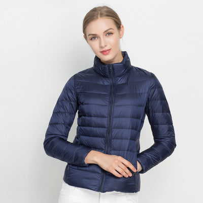 Godiva | Lightweight Waterproof Down Puffer Jacket in Navy