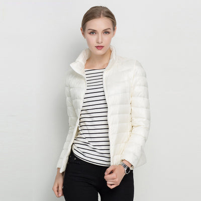 Godiva | Lightweight Waterproof Down Puffer Jacket in Beige