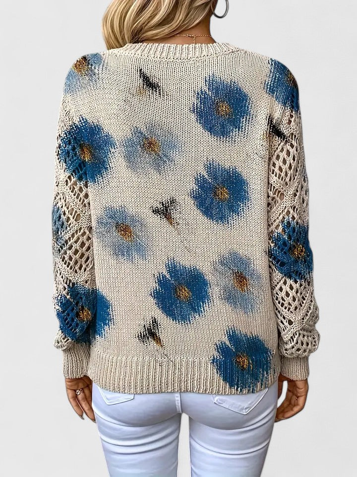 Raizel | Floral Open-Knit Jumper