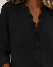 Solveig | Ruffle-Placket Blouse