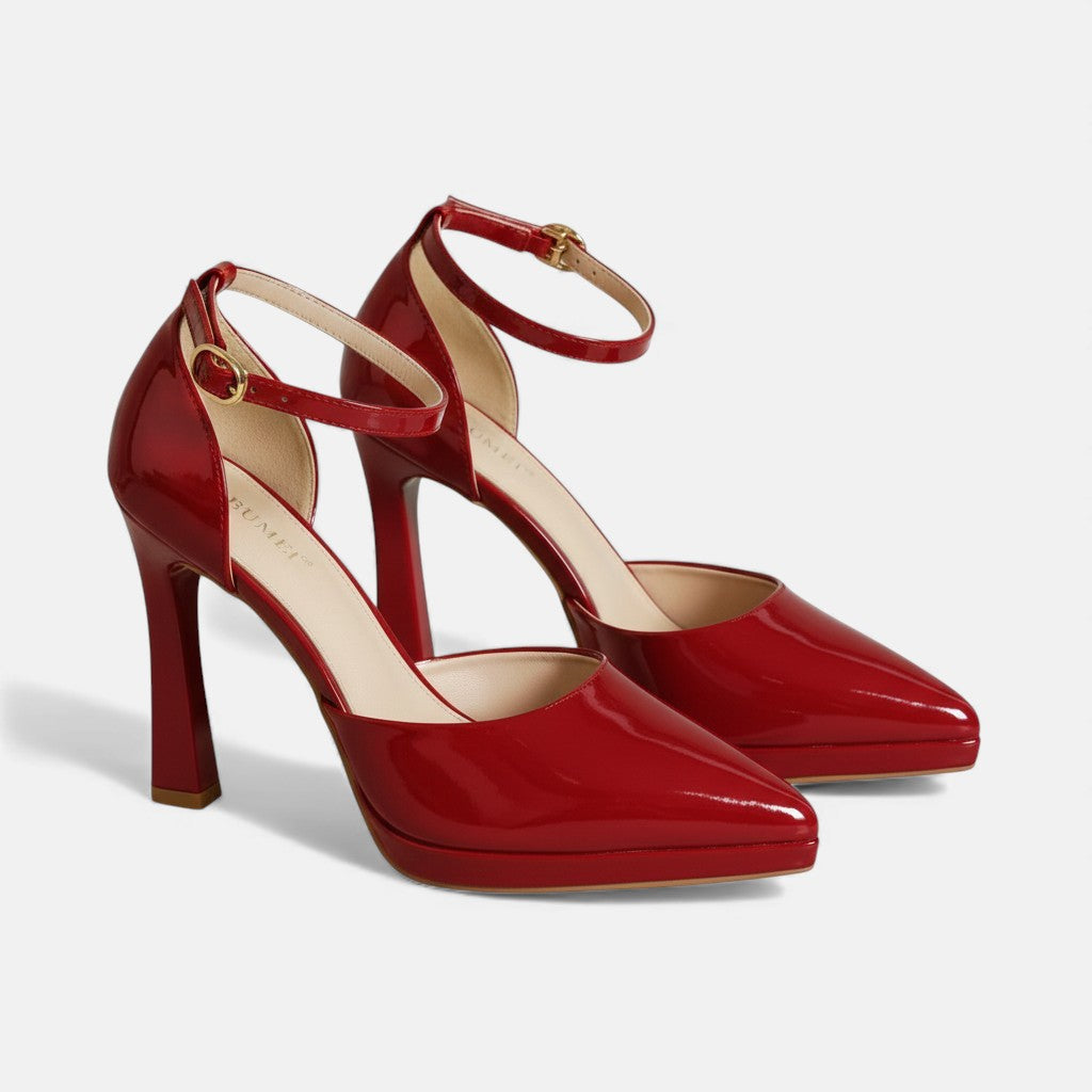 LEREN | LEATHER BLOCK-HEEL HEELS