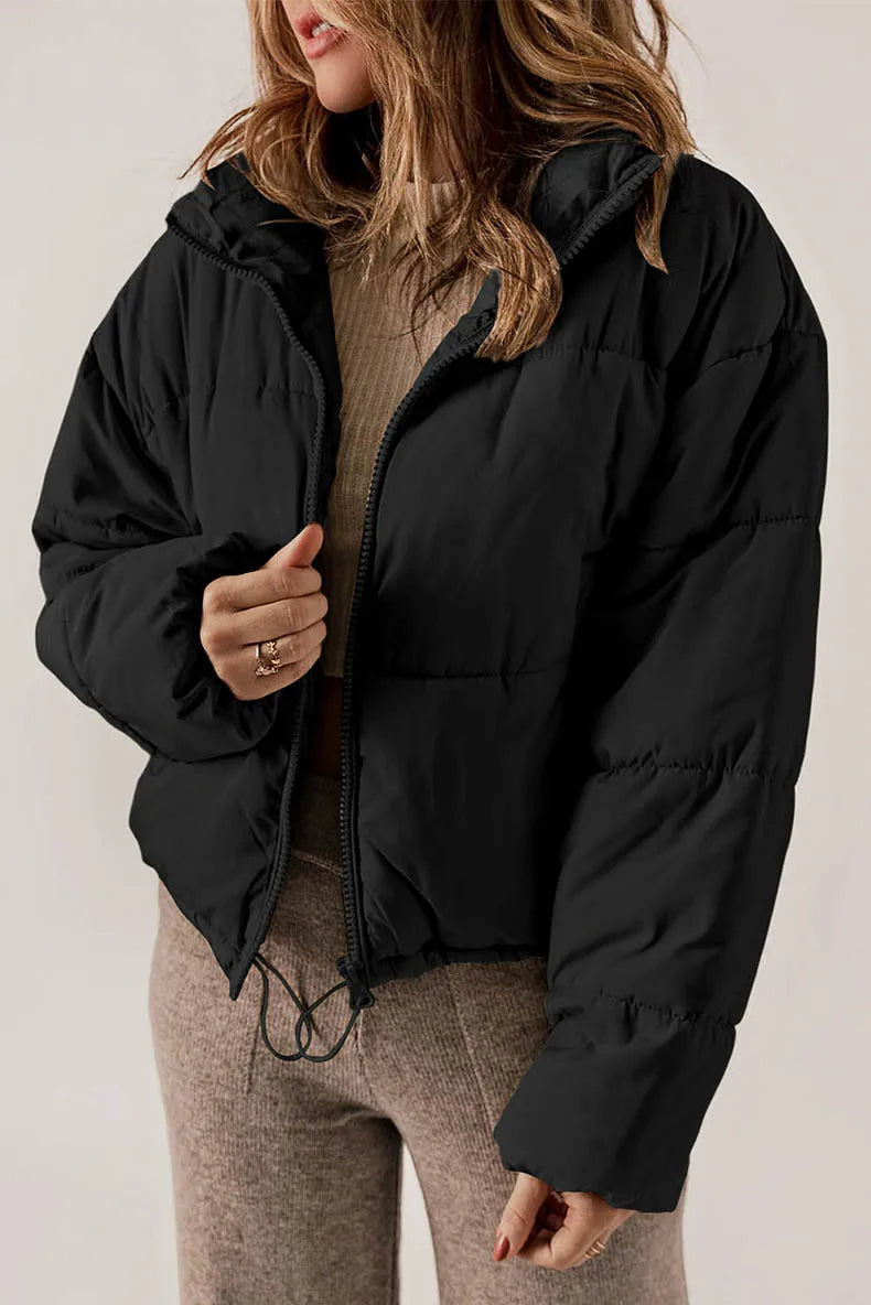 Oleta | Hooded Cropped Zip Jacket