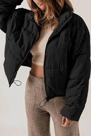 Oleta | Hooded Cropped Zip Jacket