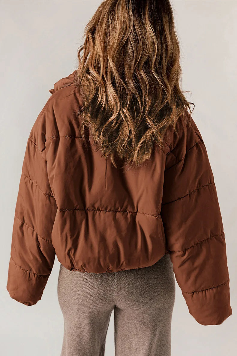 Oleta | Hooded Cropped Zip Jacket