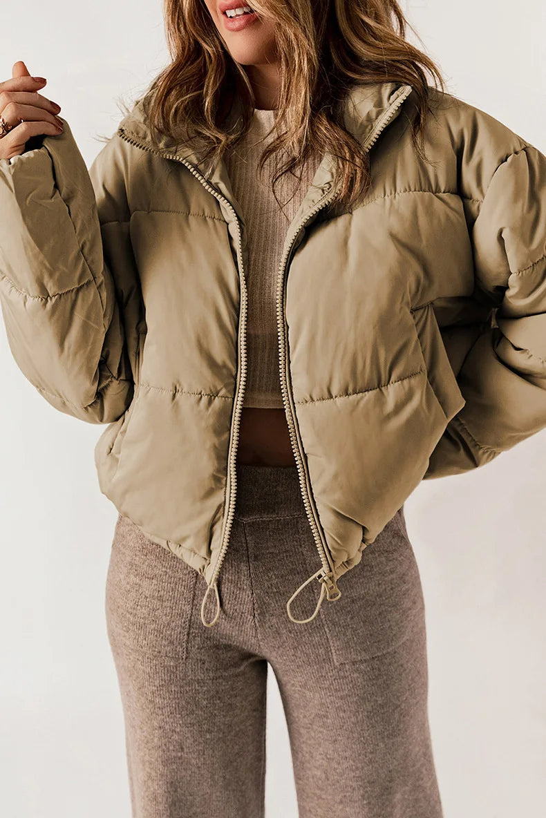 Oleta | Hooded Cropped Zip Jacket