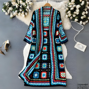 Guillermina | Multicoloured Open-Knit Long Cardigan