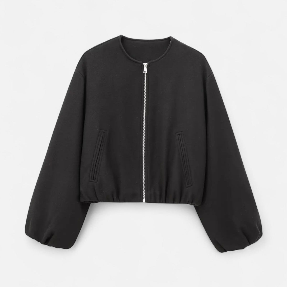 Farrah | Gathered-Hem Zip Jacket