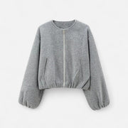 Farrah | Gathered-Hem Zip Jacket